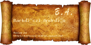 Barkóczi András névjegykártya