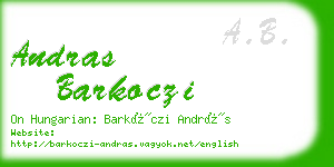 andras barkoczi business card